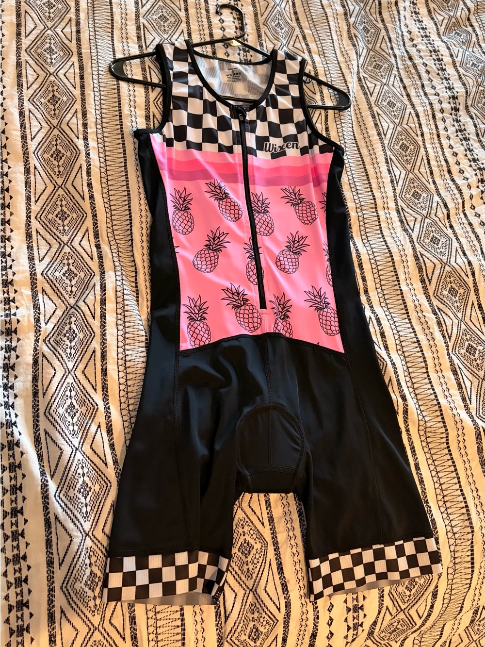 Pineapple checkerboard tri suit